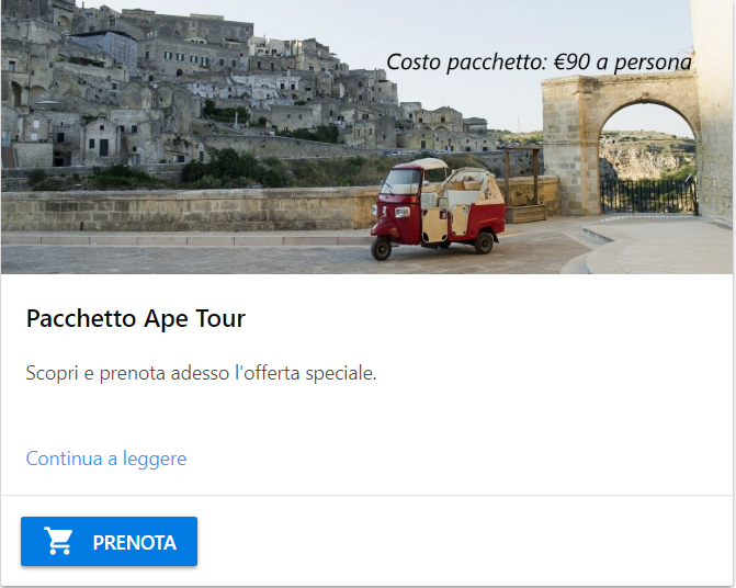 Pacchetto Ape Tour a Matera